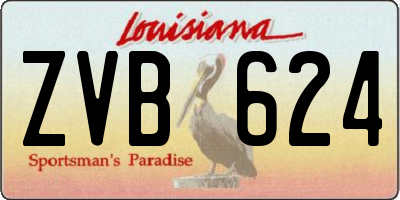 LA license plate ZVB624