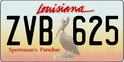 LA license plate ZVB625