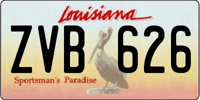 LA license plate ZVB626