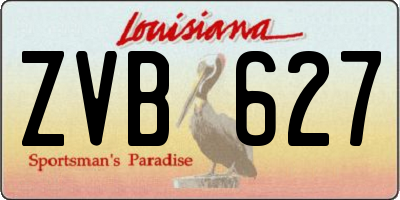 LA license plate ZVB627