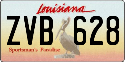 LA license plate ZVB628