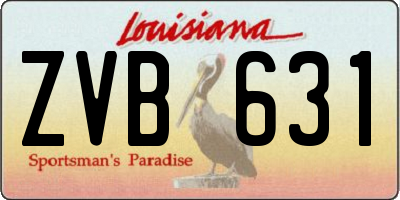 LA license plate ZVB631