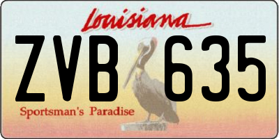 LA license plate ZVB635