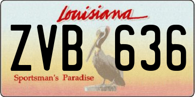 LA license plate ZVB636