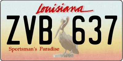 LA license plate ZVB637