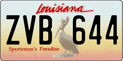 LA license plate ZVB644