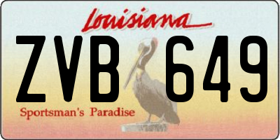 LA license plate ZVB649