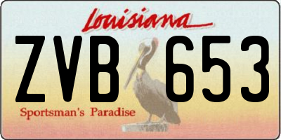 LA license plate ZVB653