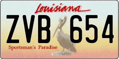 LA license plate ZVB654