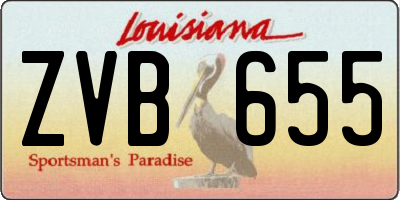 LA license plate ZVB655