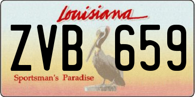 LA license plate ZVB659