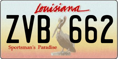 LA license plate ZVB662