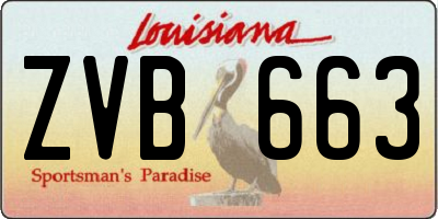 LA license plate ZVB663