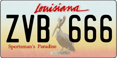 LA license plate ZVB666