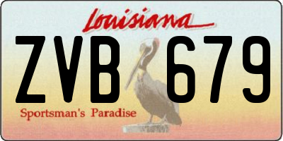 LA license plate ZVB679