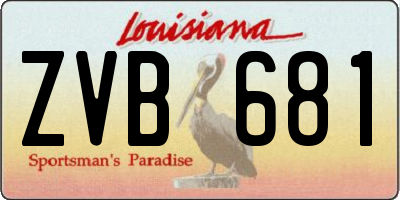 LA license plate ZVB681