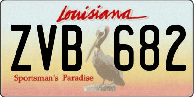 LA license plate ZVB682