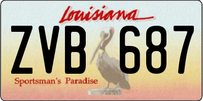 LA license plate ZVB687