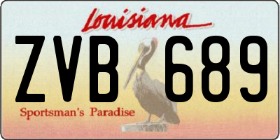 LA license plate ZVB689