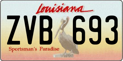 LA license plate ZVB693