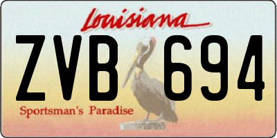 LA license plate ZVB694