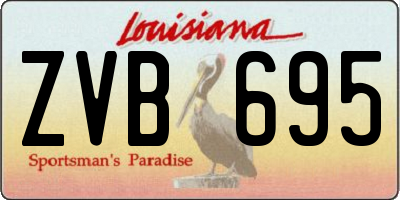 LA license plate ZVB695