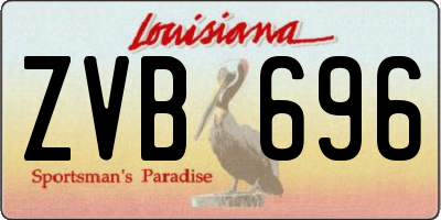 LA license plate ZVB696