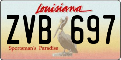 LA license plate ZVB697