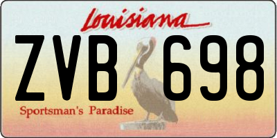 LA license plate ZVB698