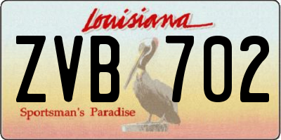 LA license plate ZVB702
