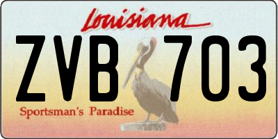 LA license plate ZVB703