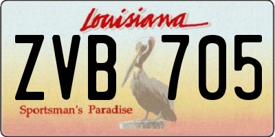 LA license plate ZVB705