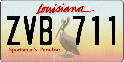 LA license plate ZVB711