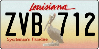 LA license plate ZVB712