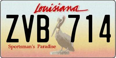 LA license plate ZVB714