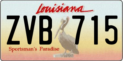 LA license plate ZVB715