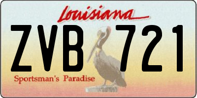 LA license plate ZVB721