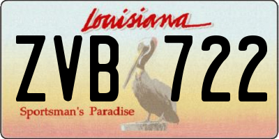 LA license plate ZVB722