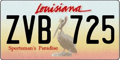 LA license plate ZVB725