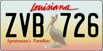 LA license plate ZVB726