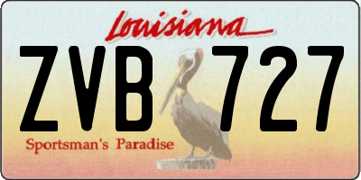 LA license plate ZVB727