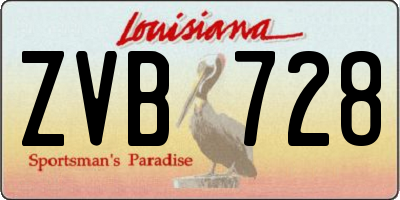 LA license plate ZVB728
