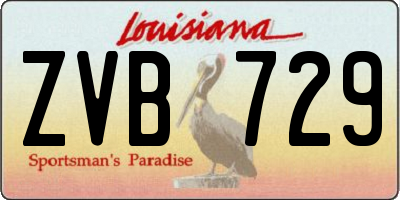 LA license plate ZVB729