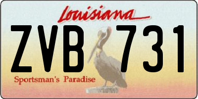 LA license plate ZVB731
