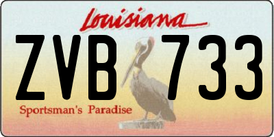 LA license plate ZVB733