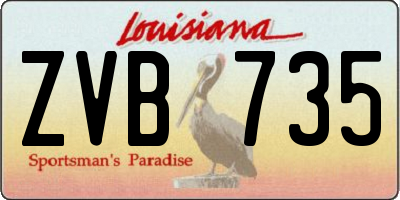 LA license plate ZVB735