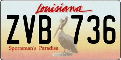 LA license plate ZVB736