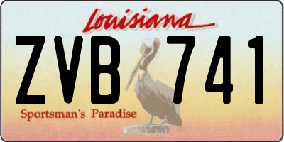 LA license plate ZVB741
