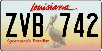 LA license plate ZVB742