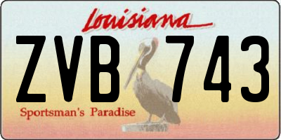 LA license plate ZVB743